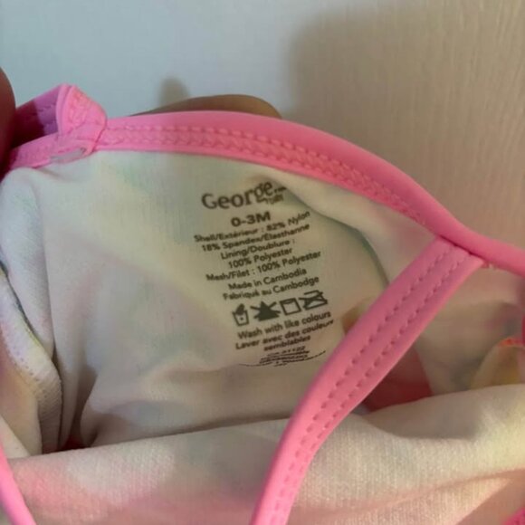 ⭐2 for 15⭐ George Baby Girls' Mermaid Tutu Swimsuit - Size 0-3M - Picture 2 of 3